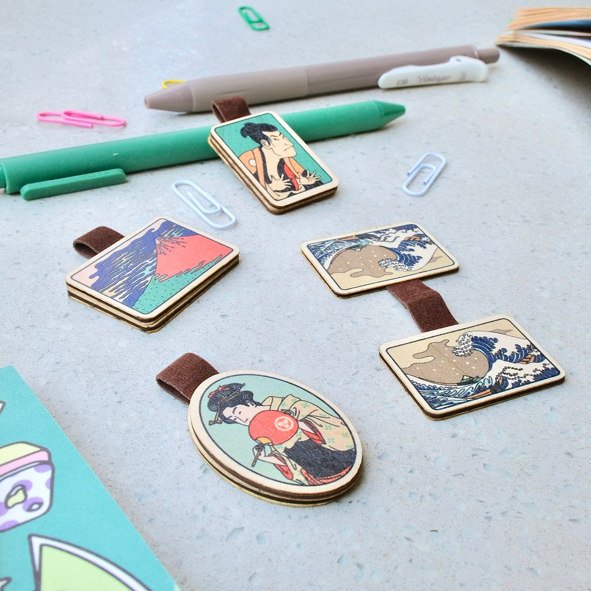 Wooden Bookmark (Set 4) - Travel