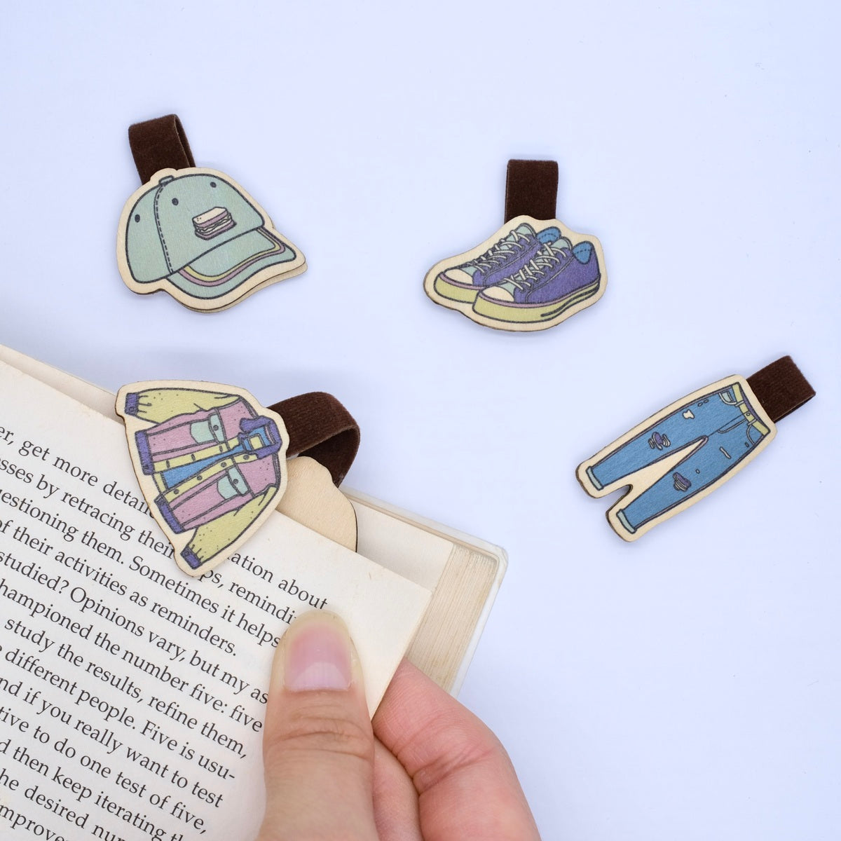 Wooden Bookmark (Set 4) - Travel