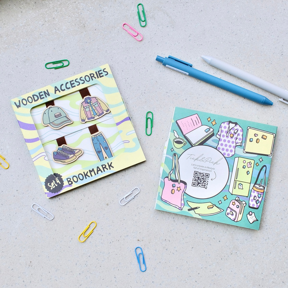 Wooden Bookmark (Set 4) - Travel