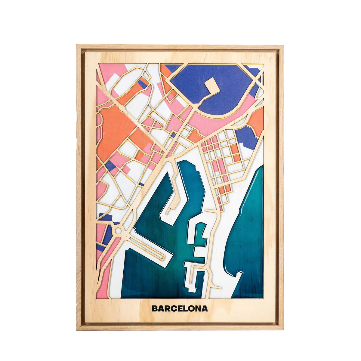 World Wooden City Map - EU Cities