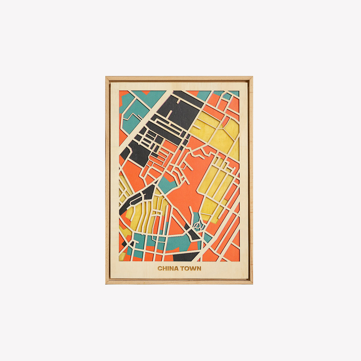 World Wooden City Map - Singapore Collection