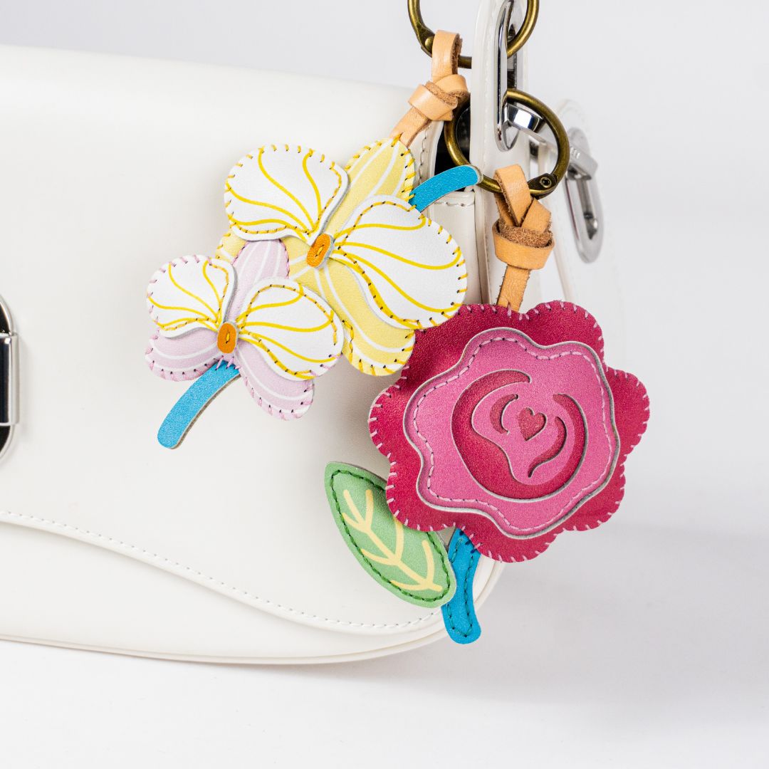 Flower Collection Leather Charm