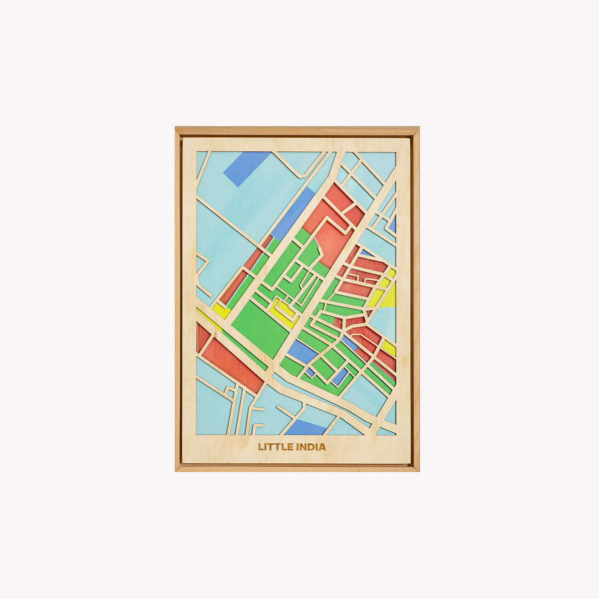 World Wooden City Map - Singapore Collection