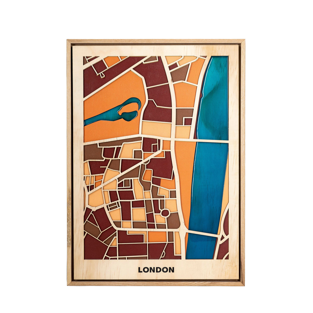 World Wooden City Map - Western EU Cities