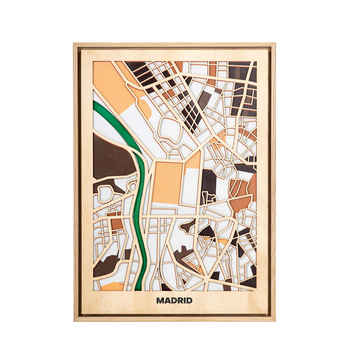 World Wooden City Map - EU Cities