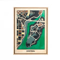 World Wooden City Map - Canadian Cities