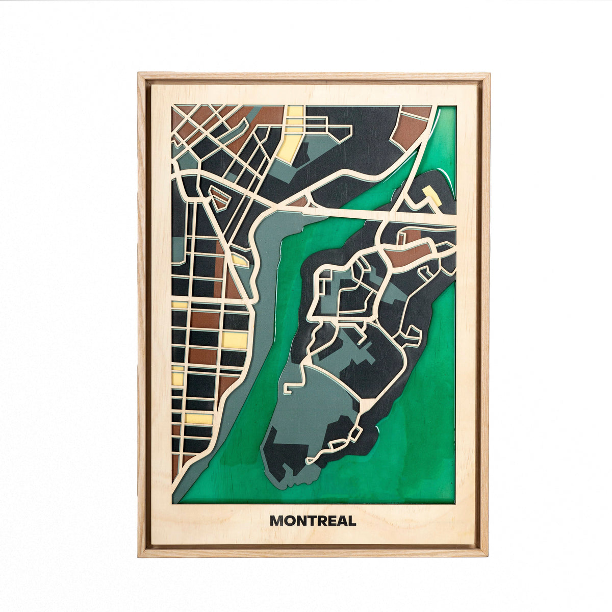 World Wooden City Map - Canadian Cities