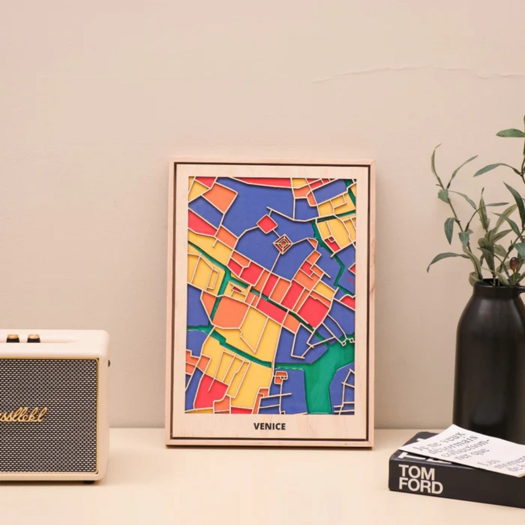 World Wooden City Map - Southern EU Cities