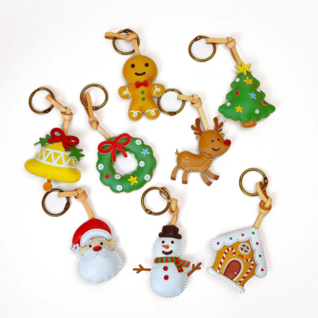 Christmas Leather Bag Charm Collection