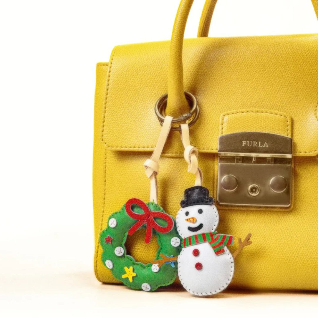 Christmas Leather Bag Charm Collection