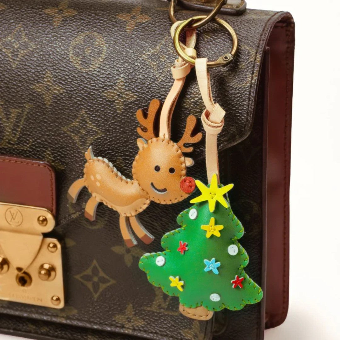 Christmas Leather Bag Charm Collection